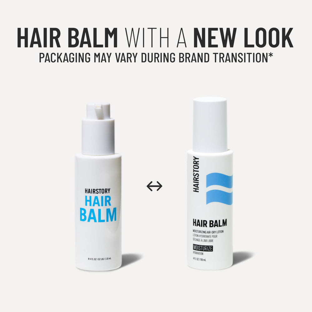 Hairstory Hair Balm layered with other products for customization.