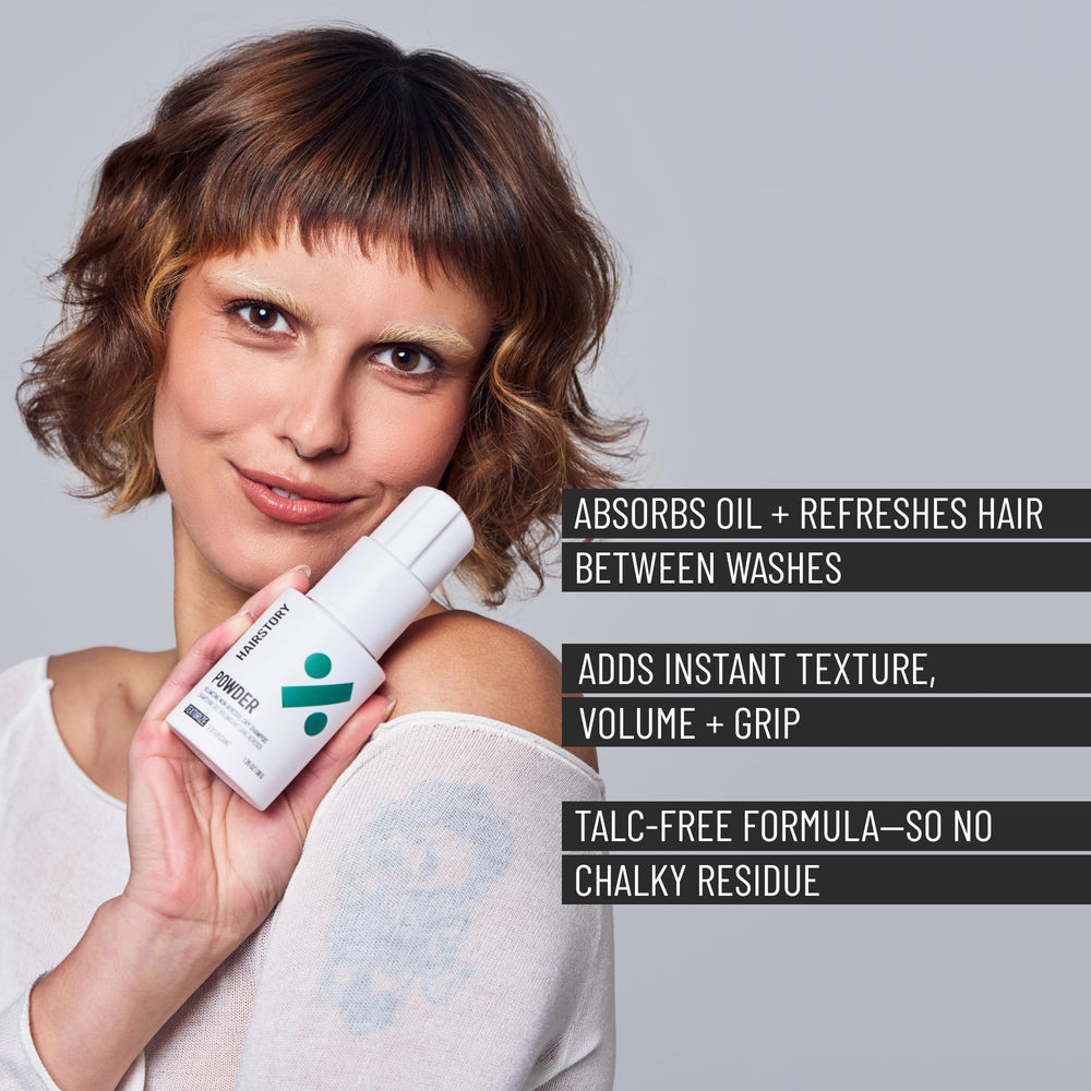 Hairstory Powder talc-free formula with no chalky residue.