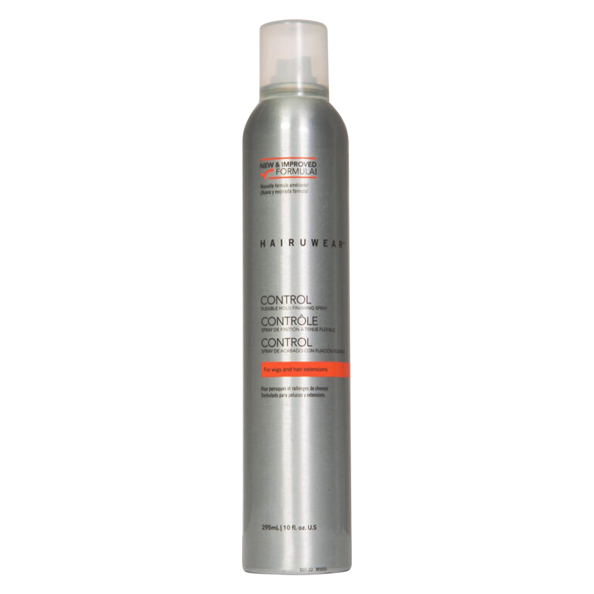 HairUWear strong hold spray bottle ready for wigs and extensions, controls frizz in humidity