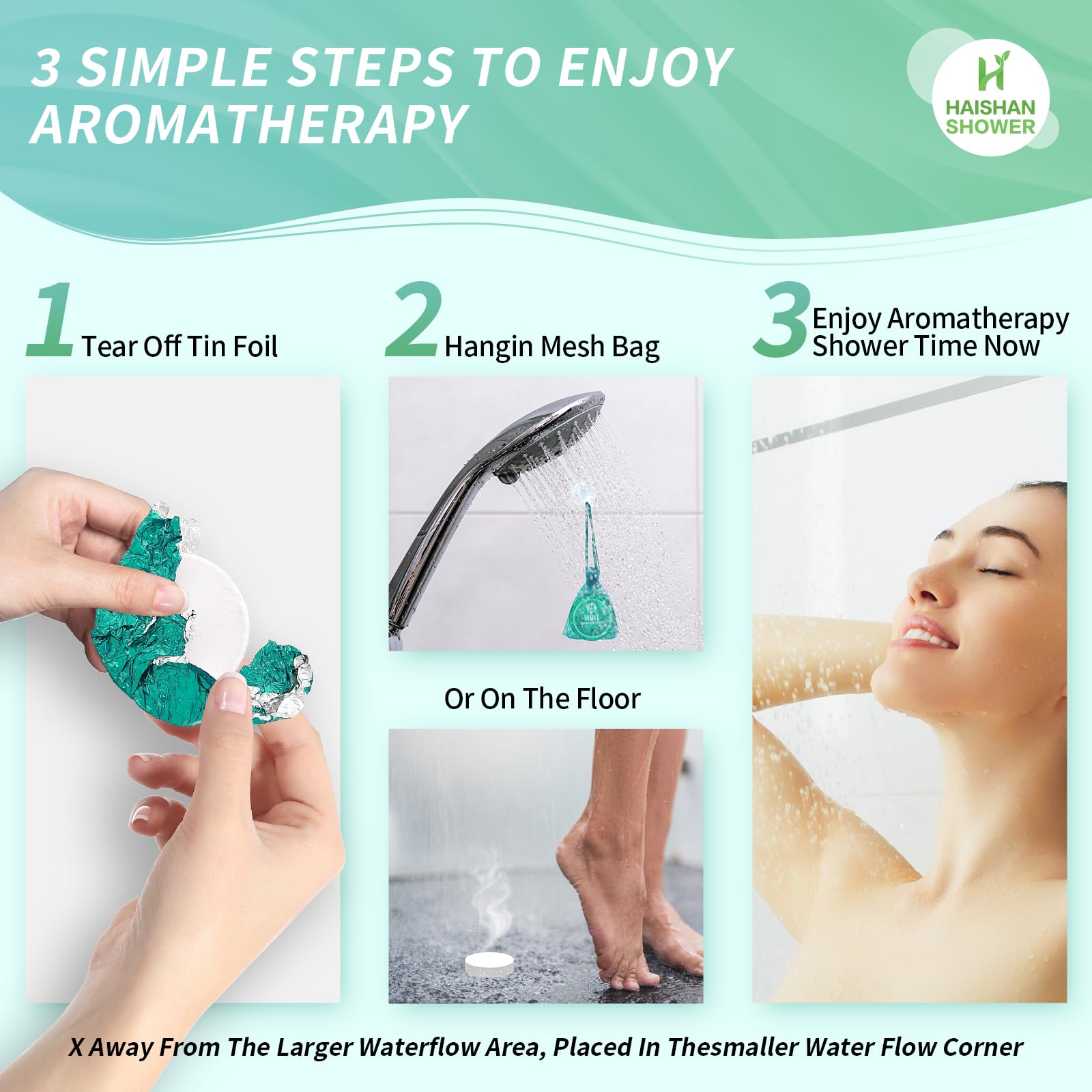Product display showing a complete HAISHAN SHOWER steamers set