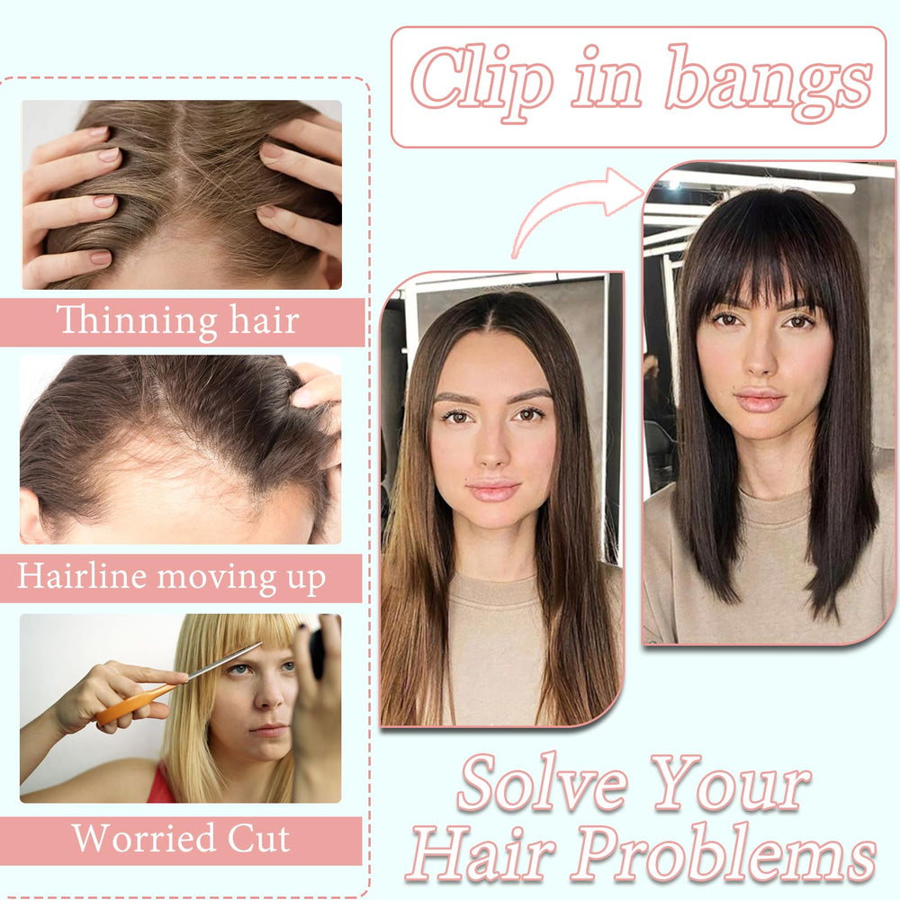 HAITOO natural blend on dark brown hair for a realistic fringe