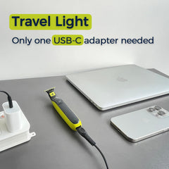 Hajida USB-C charger for QP4530 shaver—universal 5V charging