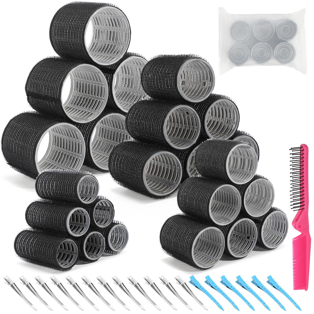HAKINBOT 43-piece self-grip rollers in four sizes for versatile curls and volume