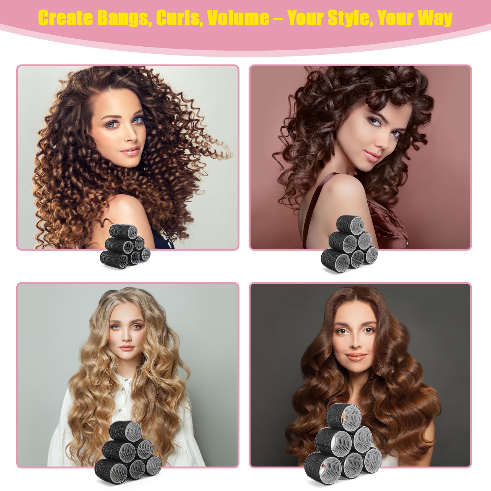 HAKINBOT oversized 85mm clips secure thick hair during heatless styling