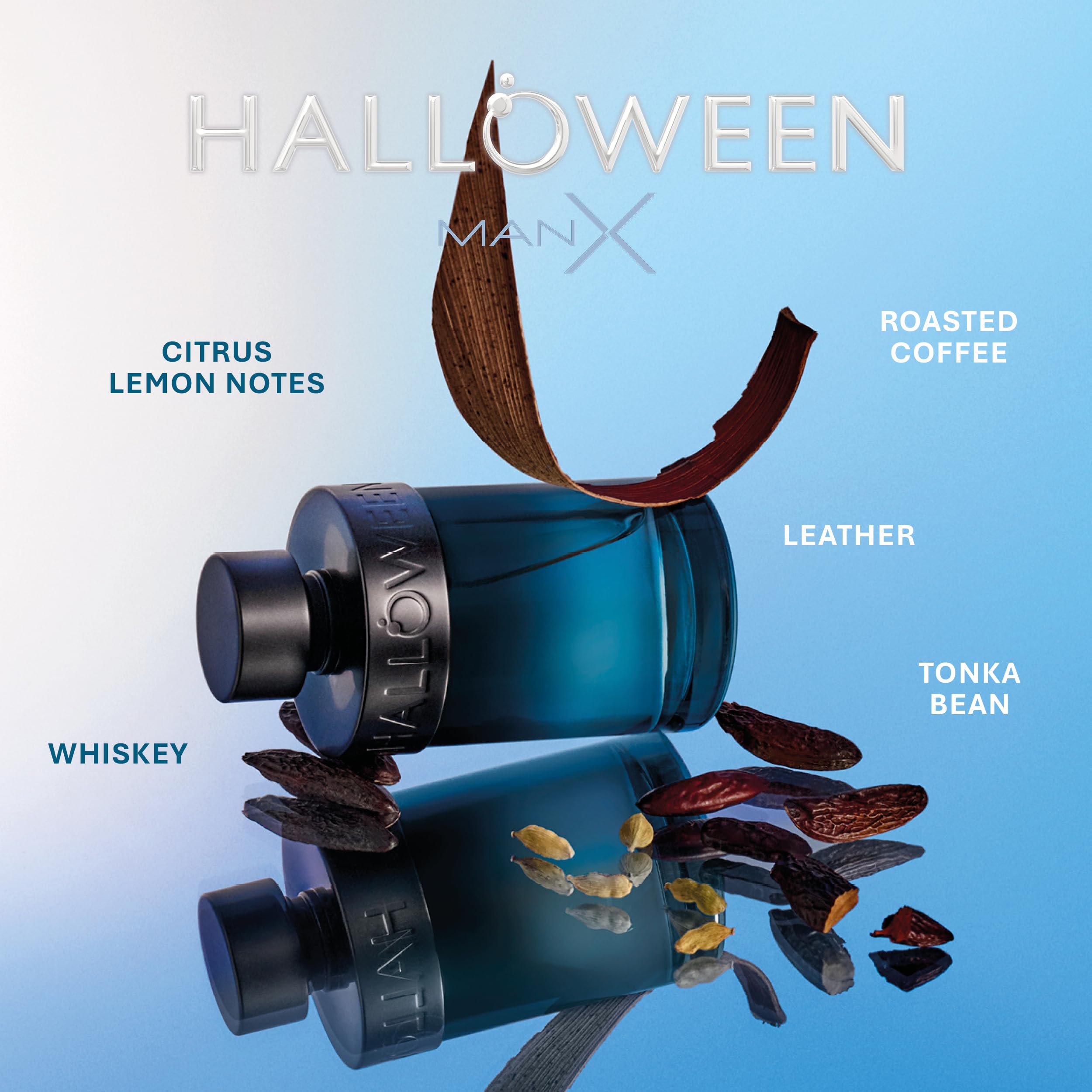 Halloween Man X amber-woody notes create depth for evening occasions.