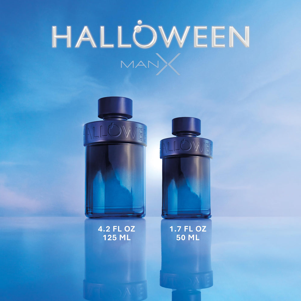 Halloween Man X packaging and flacon shown as a gifting idea.