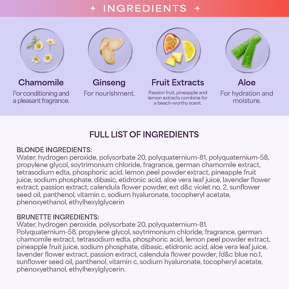 Ingredientes naturales para cabello suave y protegido con Lighten Up.