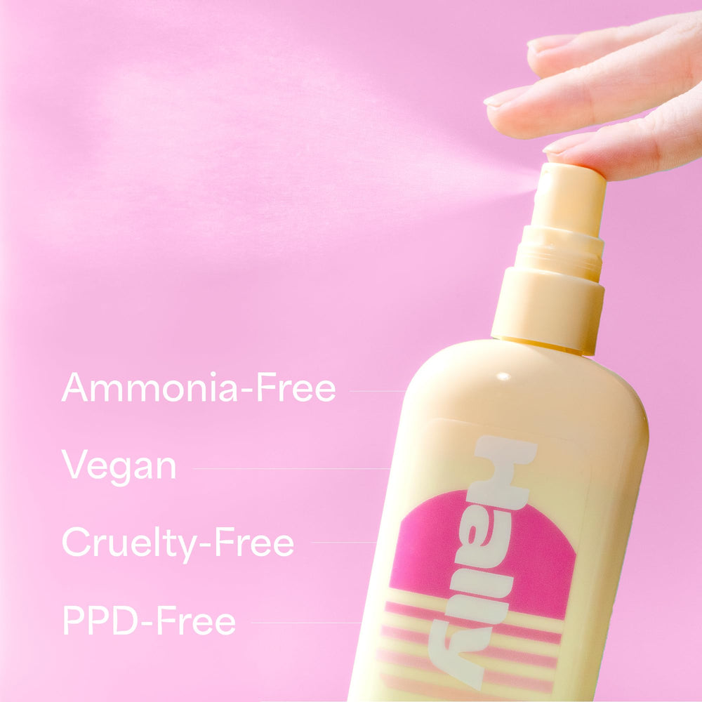 Hally Hair Lighten Up blue-toner brassiness-control highlights warm tones as hair lightens