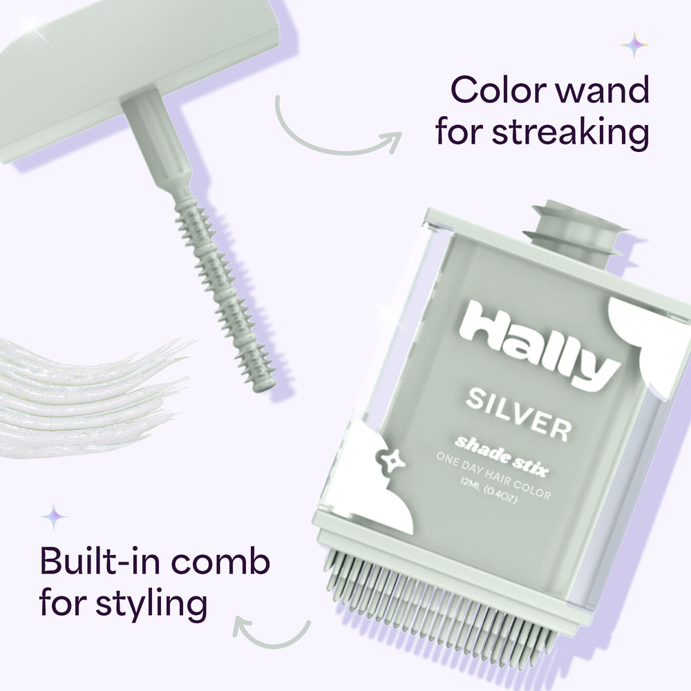 Hally Hair Shade Stix built-in comb ensures even color distribution.