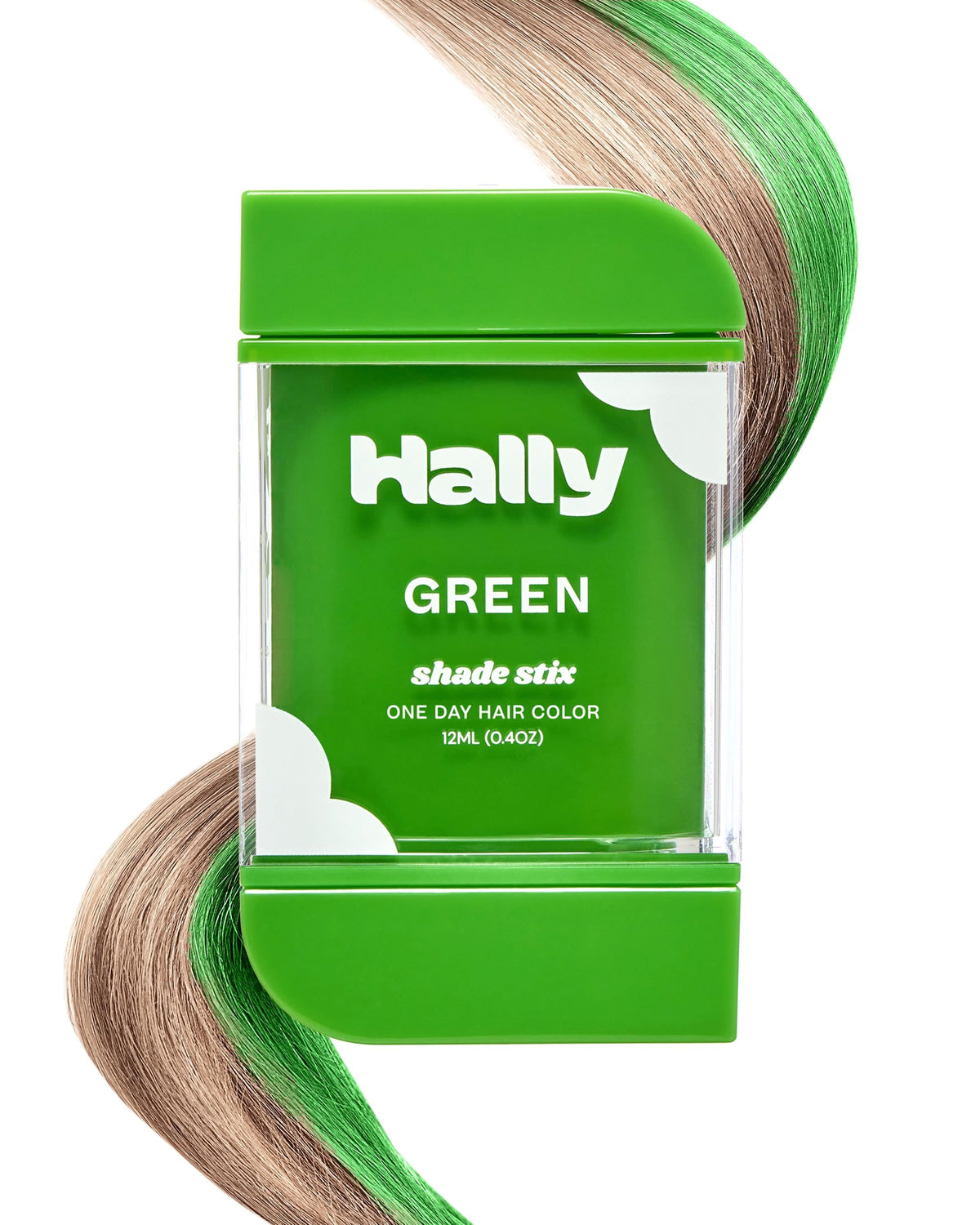 Hally Hair Shade Stix Green wand for quick, mess-free color.