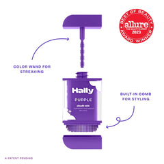 Hally Hair Shade Stix Purple wand illustrates quick streaks for vibrant festival looks.