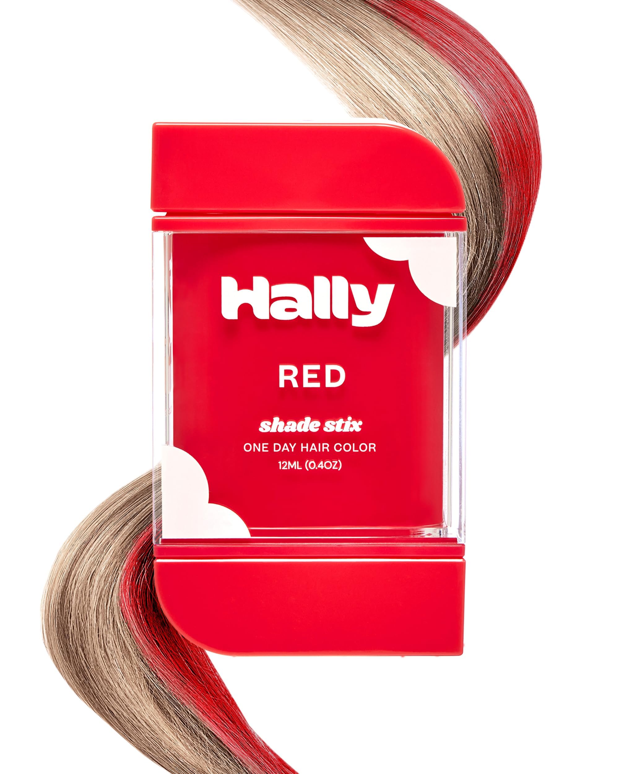Hally Hair Shade Stix Red wand for quick streaks and vibrant color.