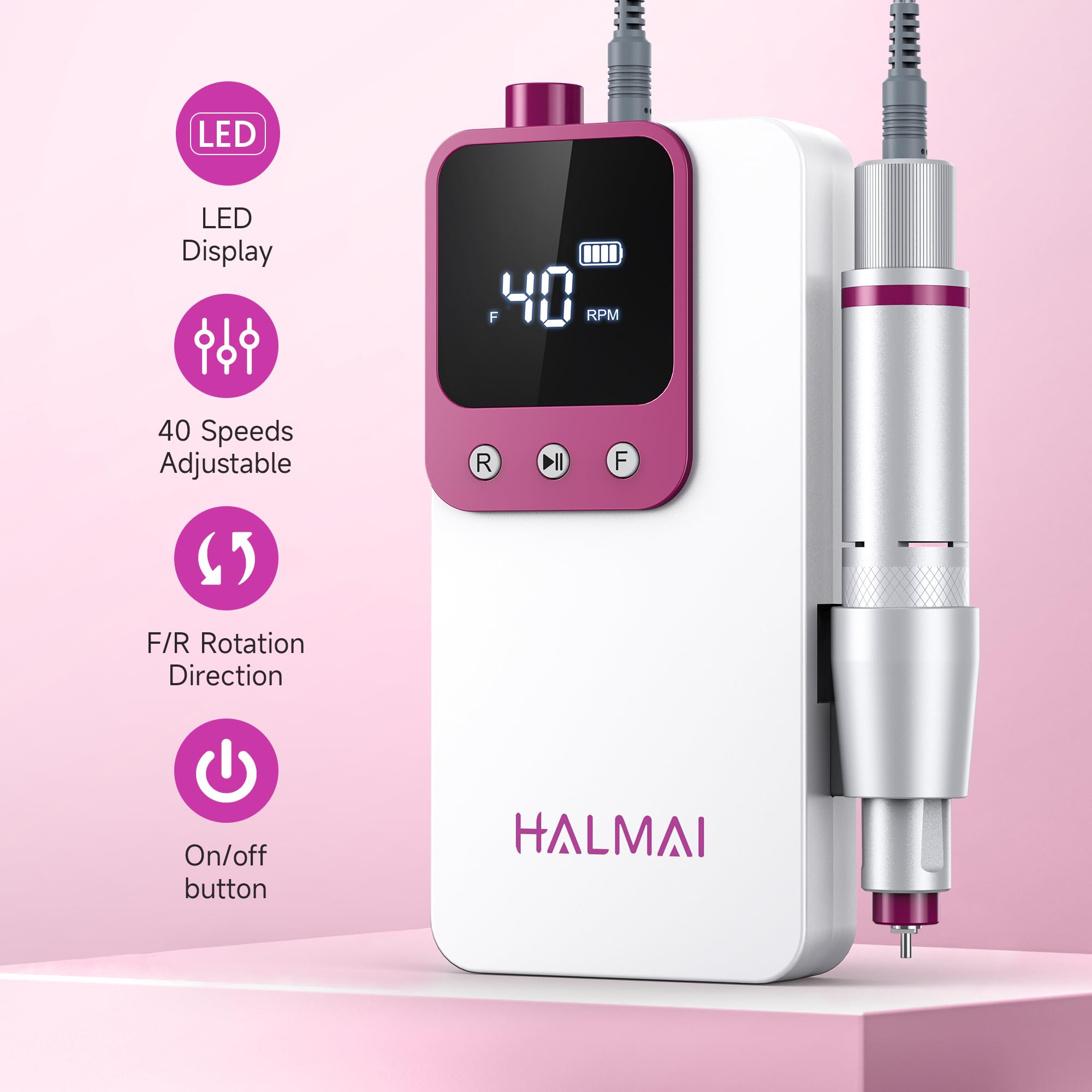 Halmai HMC320 pen design with safety lock for easy bit changes