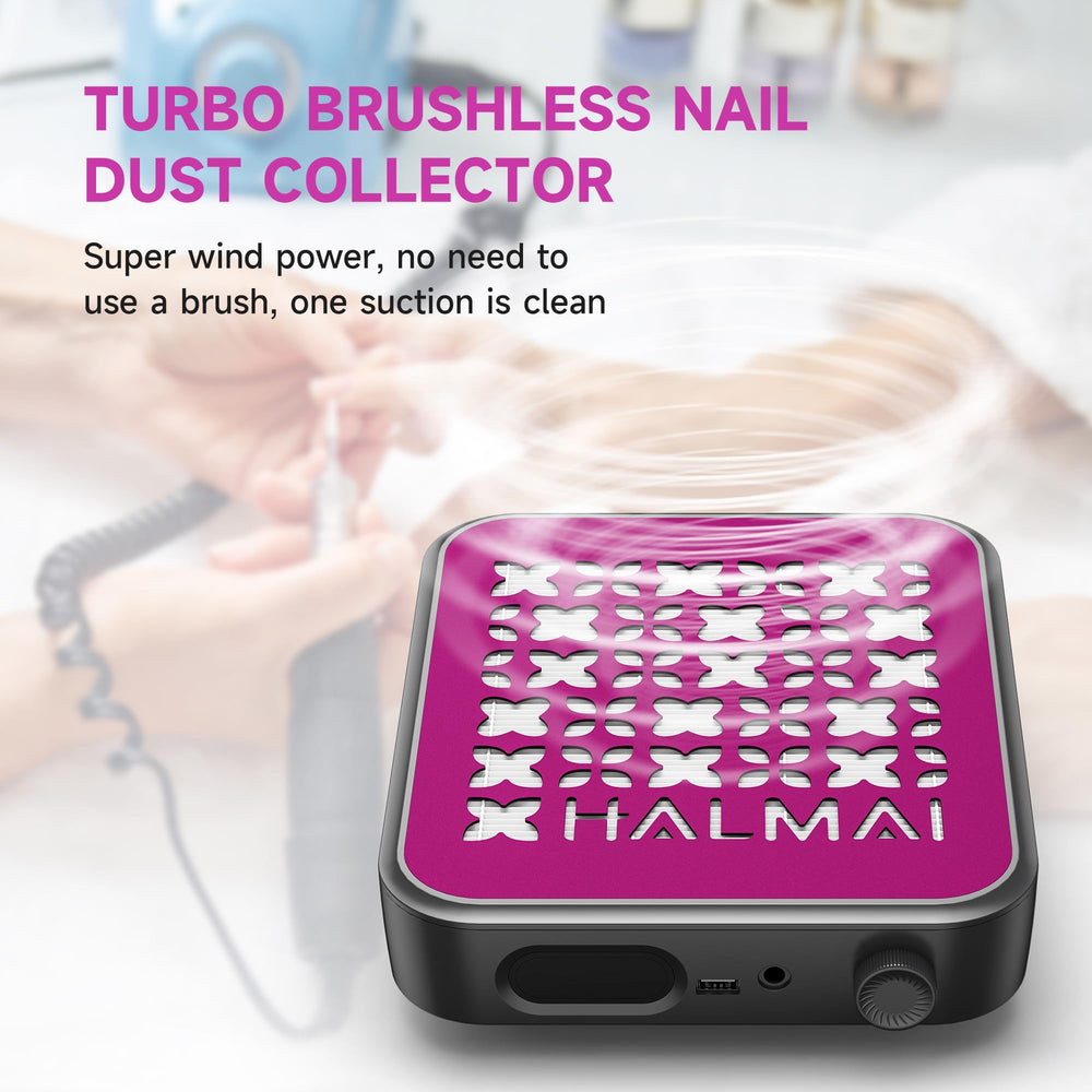 HALMAI Nail Dust Collector features smart heat dissipation to prevent overheating.
