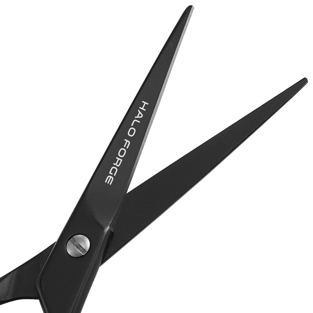 HALO FORGE bent finger rest design supports stable facial hair shaping.