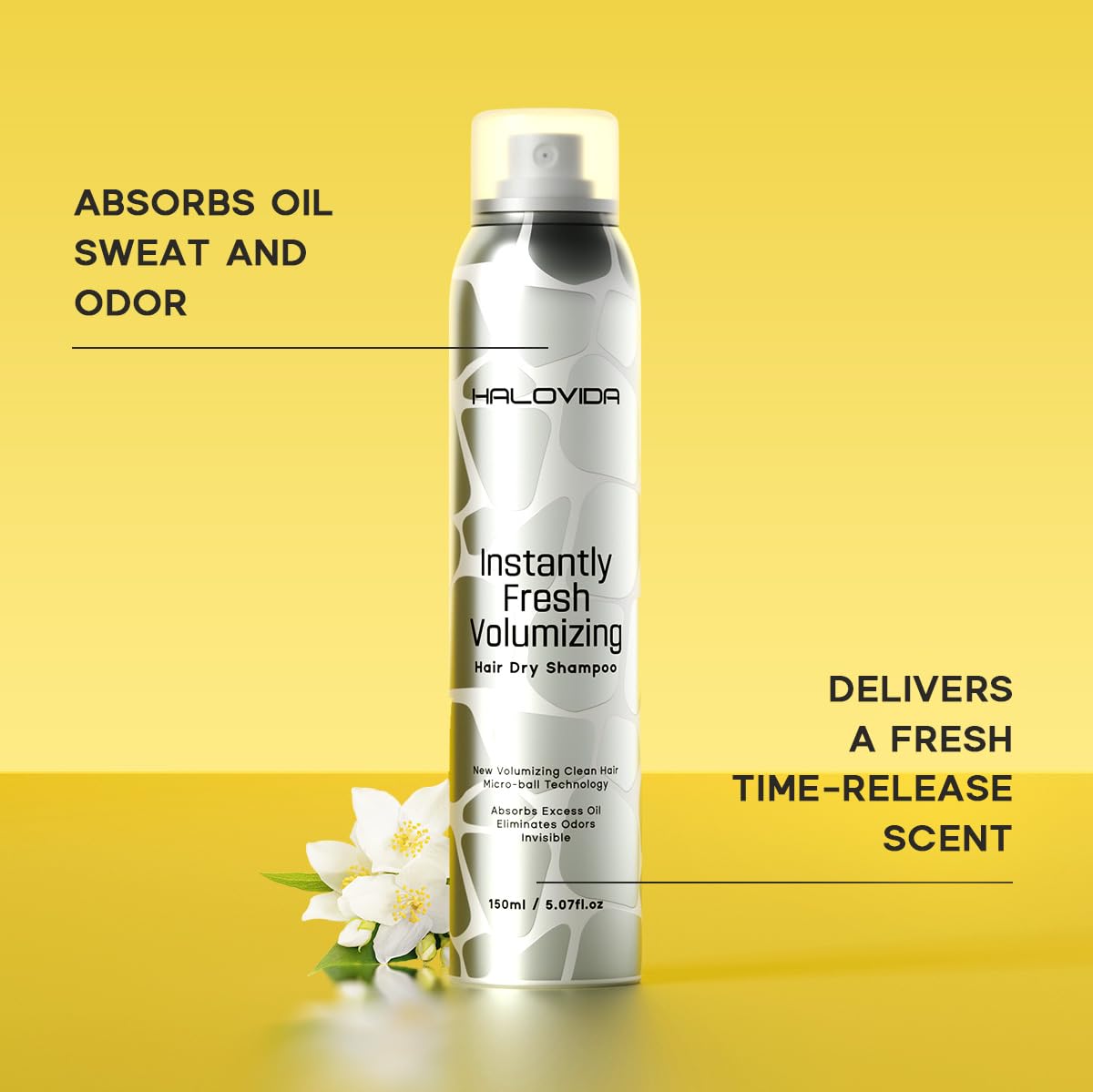 HALOVIDA dry shampoo for color treated hair maintains softness and shine.