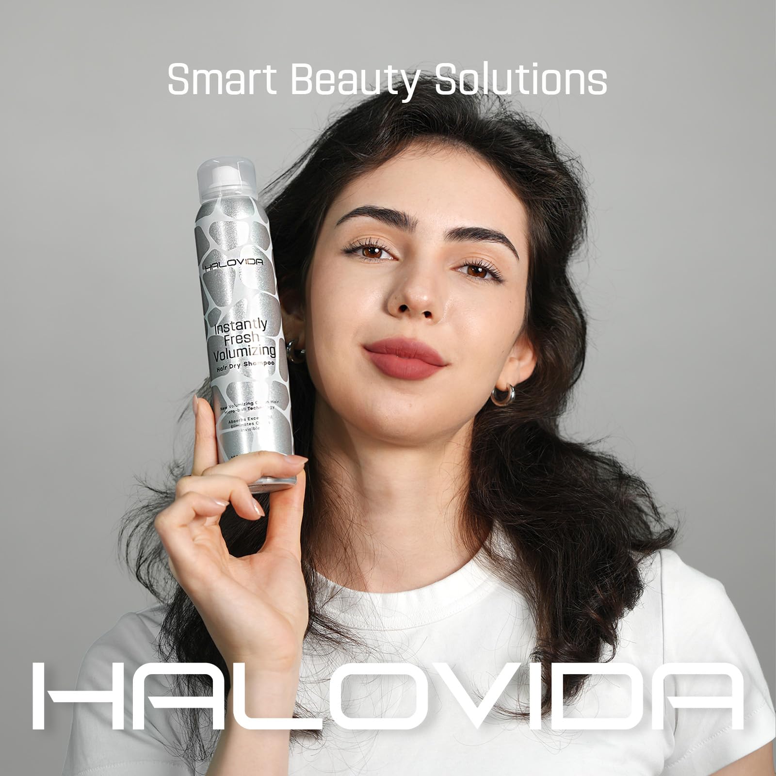 HALOVIDA dry shampoo at the roots provides instant volume and lift.