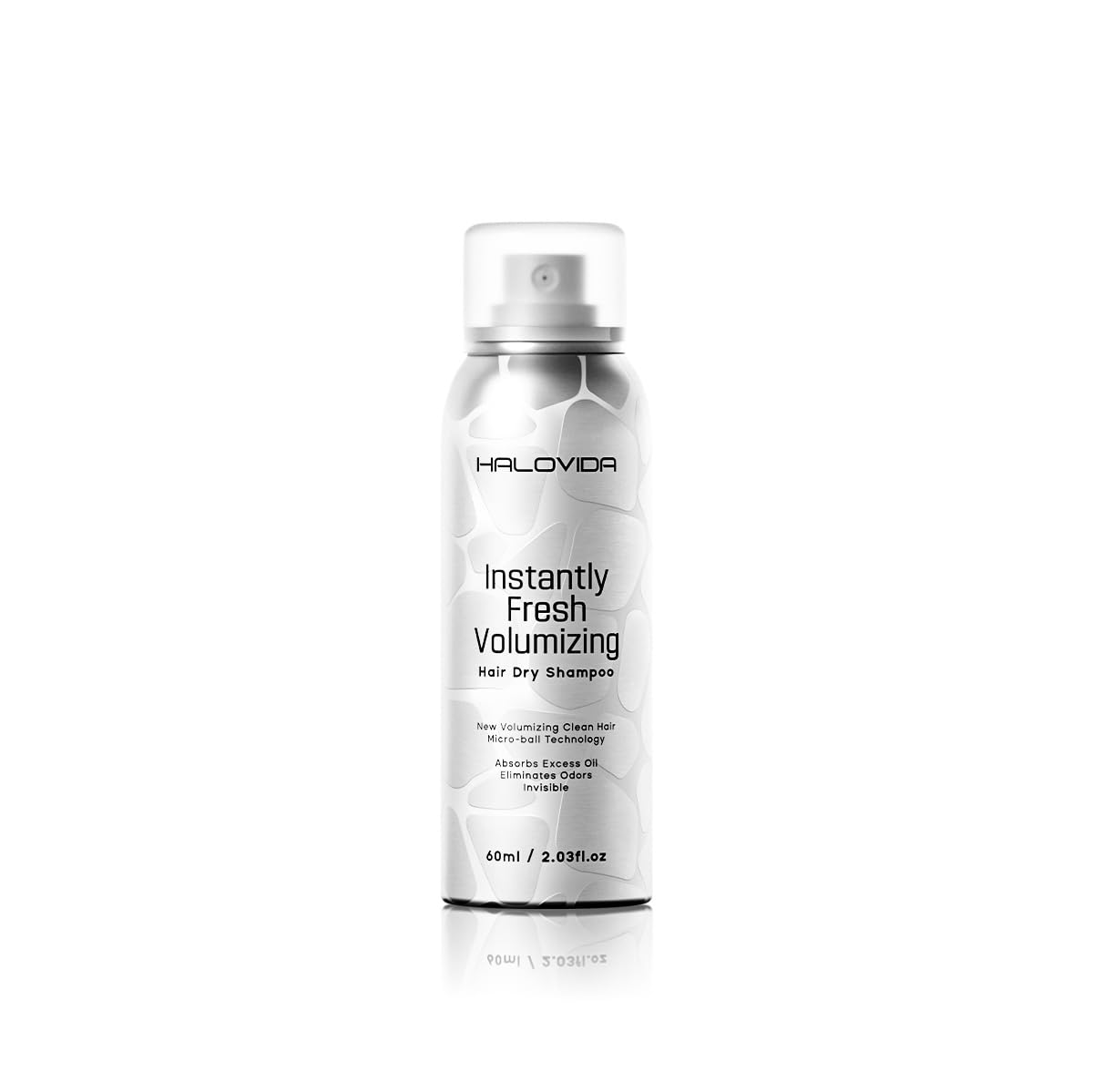 HALOVIDA champú seco invisible en envase de 60 ml para viaje