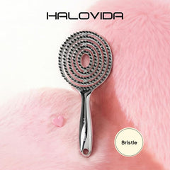 HALOVIDA brush showing double-layer bristles for knot removal