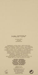 HALSTON Women’s Cologne label close-up, 3.4 oz compact bottle.