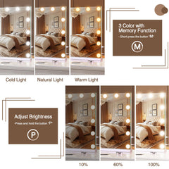 Halumao LED brightness dimming for customizable makeup lighting.