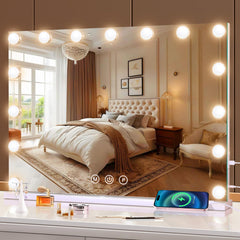 Halumao vanity makeup mirror with lights for precise makeup application.