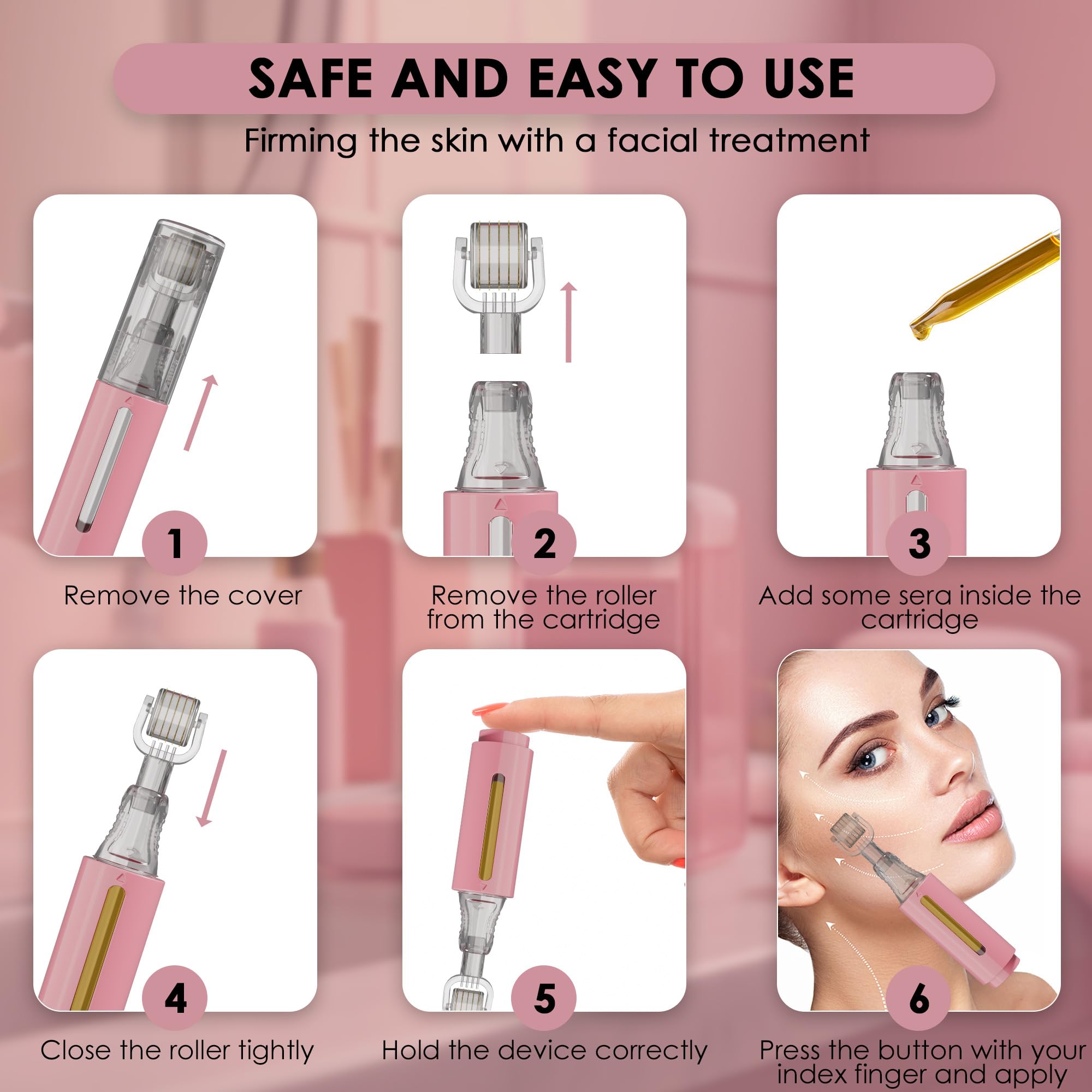 HAMINOS Derma Roller for facial use improves ingredient delivery