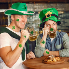 Hamiutci shamrock tattoo set for easy party costume accents.