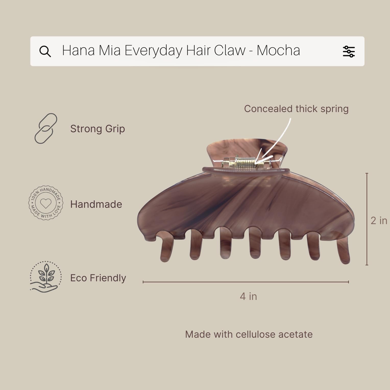 Hana Mia half-up claw clip in action delights without snagging or pulling.