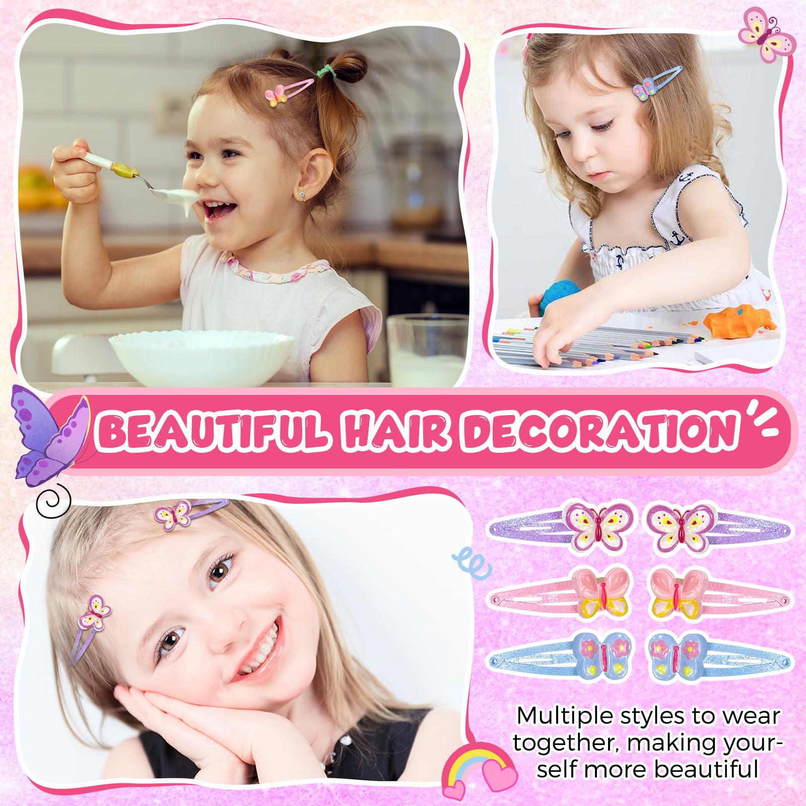 Hanaive bright color resin decorations brighten party hairstyles.