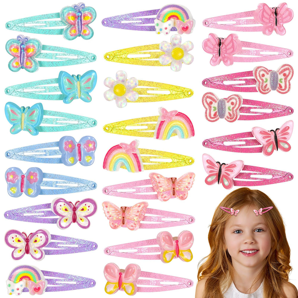 Hanaive rainbow butterfly clip secures colorful hair with durable metal grip.