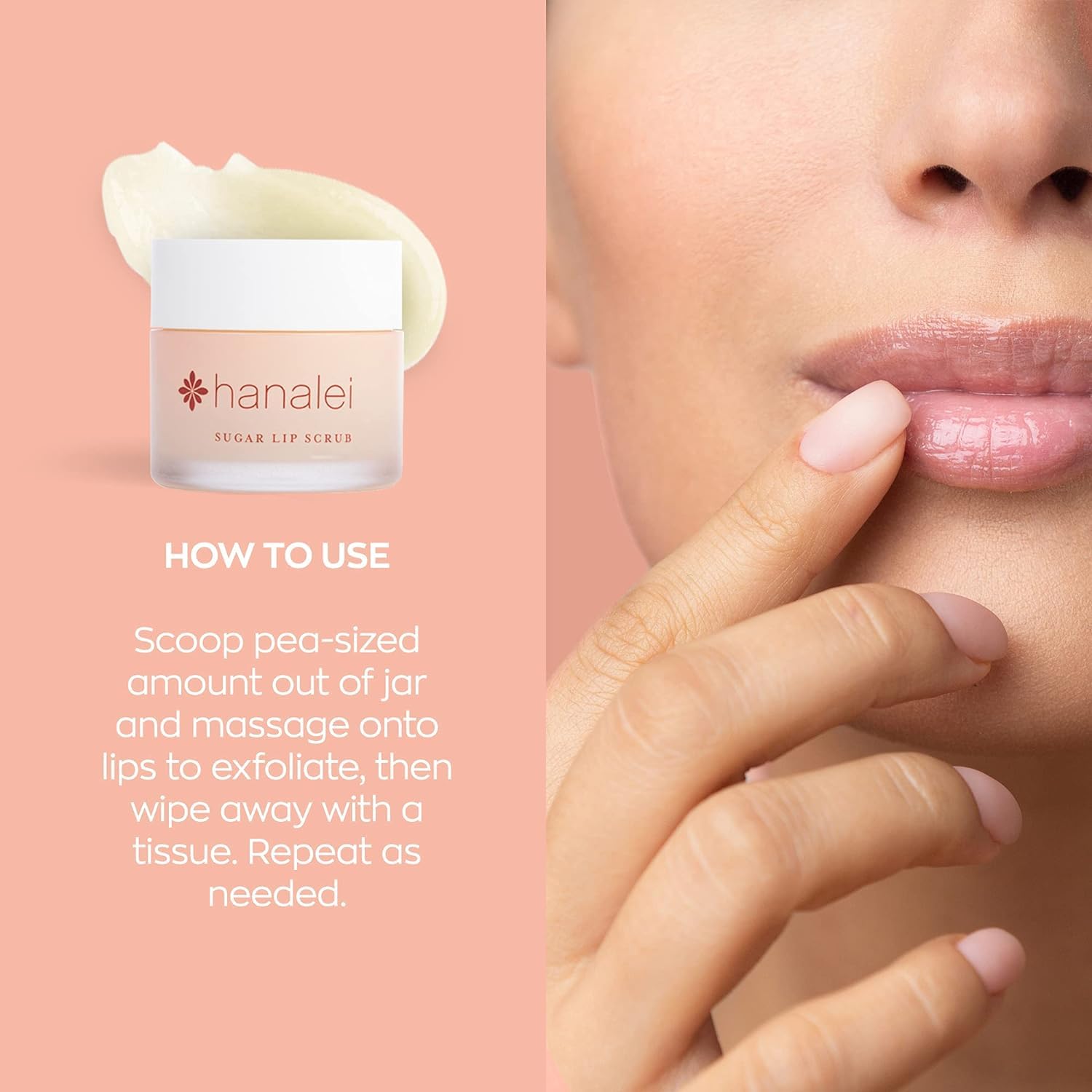 Hanalei aplicación suave en labios para exfoliar
