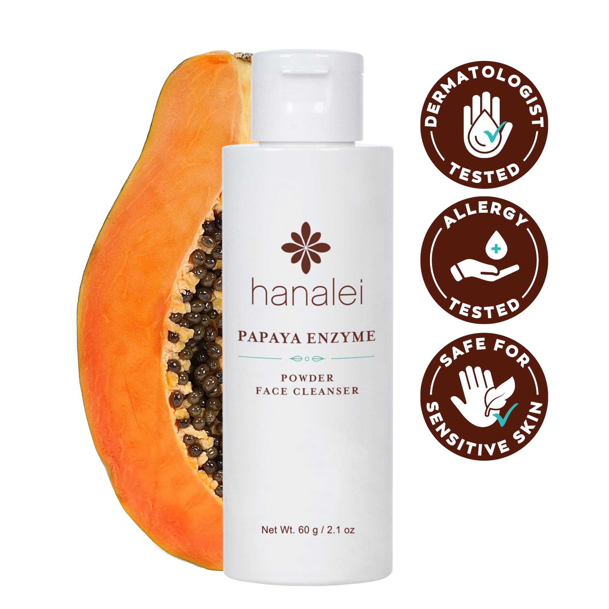 Hanalei exfoliante suave de papaya, mejora la textura de la piel.