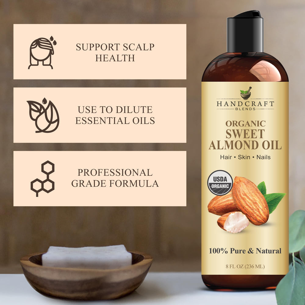 Handcraft Blends Aceite de Almendras Orgánico sin fragancia para piel sensible