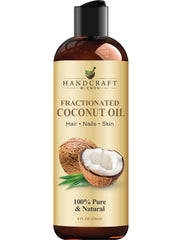 Handcraft Blends Aceite de Coco Fraccionado en botella 8 oz, hidratación suave para piel y cabello.