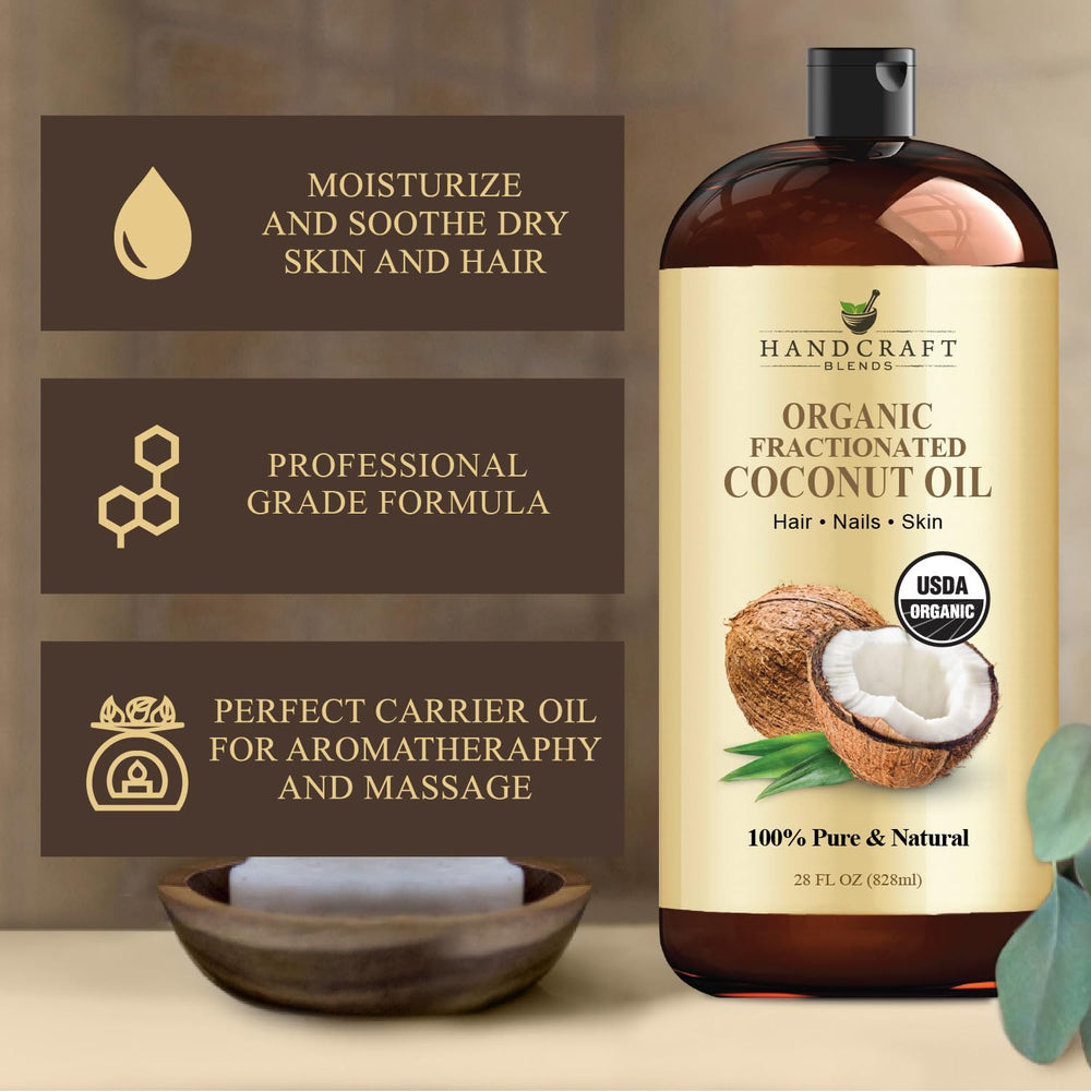 Handcraft Blends aceite coco fraccionado para piel suave y sin grasa.