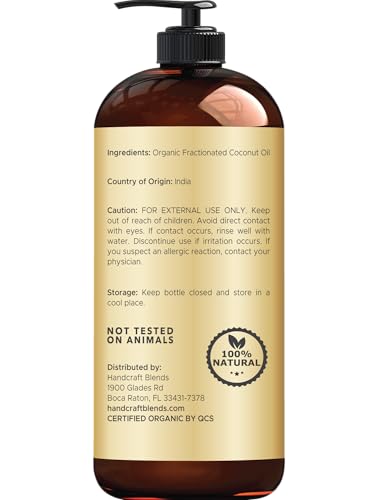 Handcraft Blends aceite de coco fraccionado, textura ligera, absorbe rápido