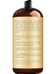 Handcraft Blends aceite de coco fraccionado con textura ligera para uso diario.