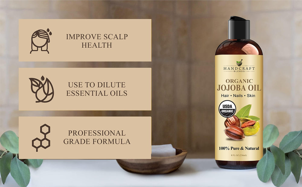 Handcraft Blends Aceite de Jojoba para masaje; textura suave.