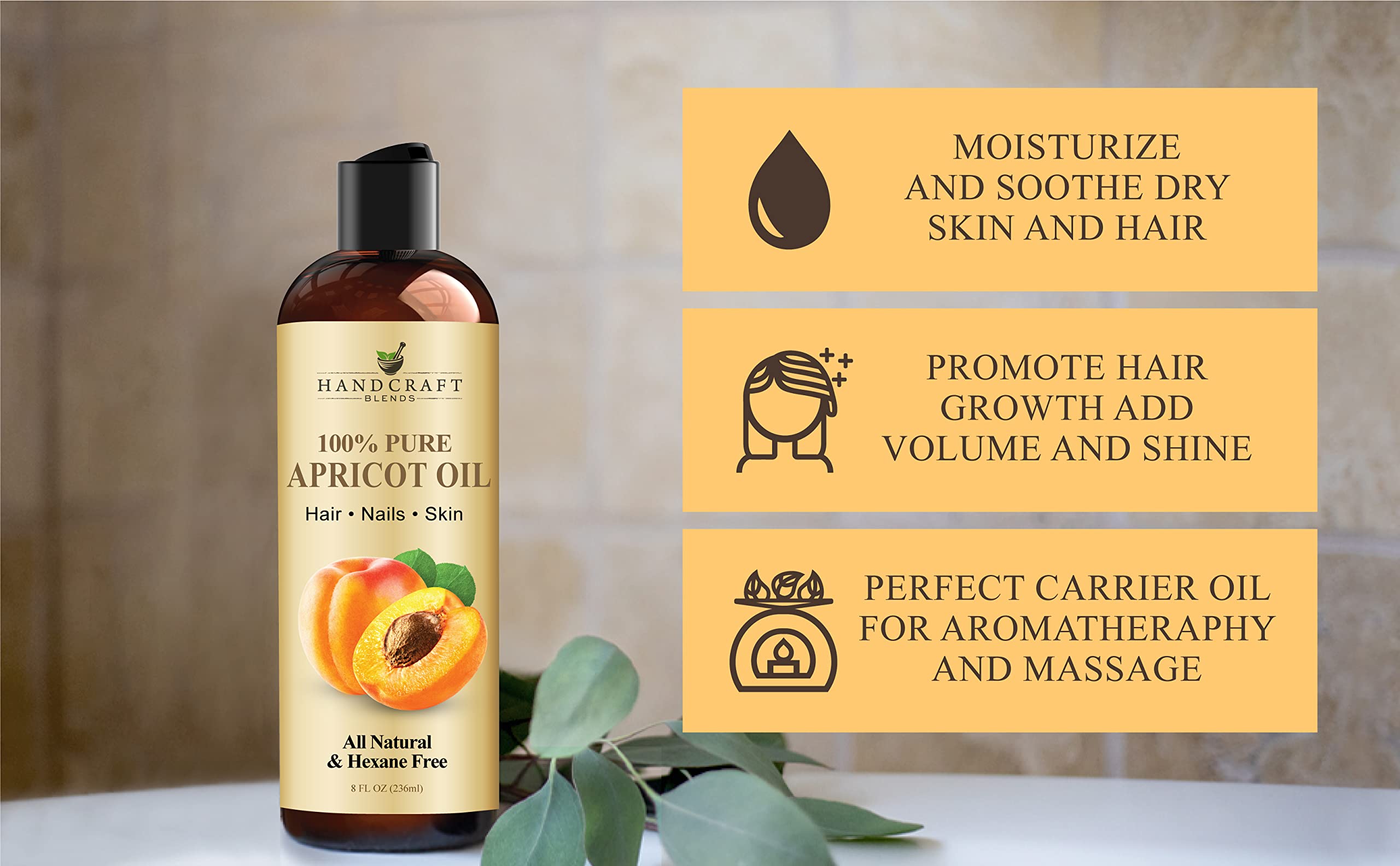 Handcraft Blends Apricot Kernel Oil massage carrier for soothing sessions