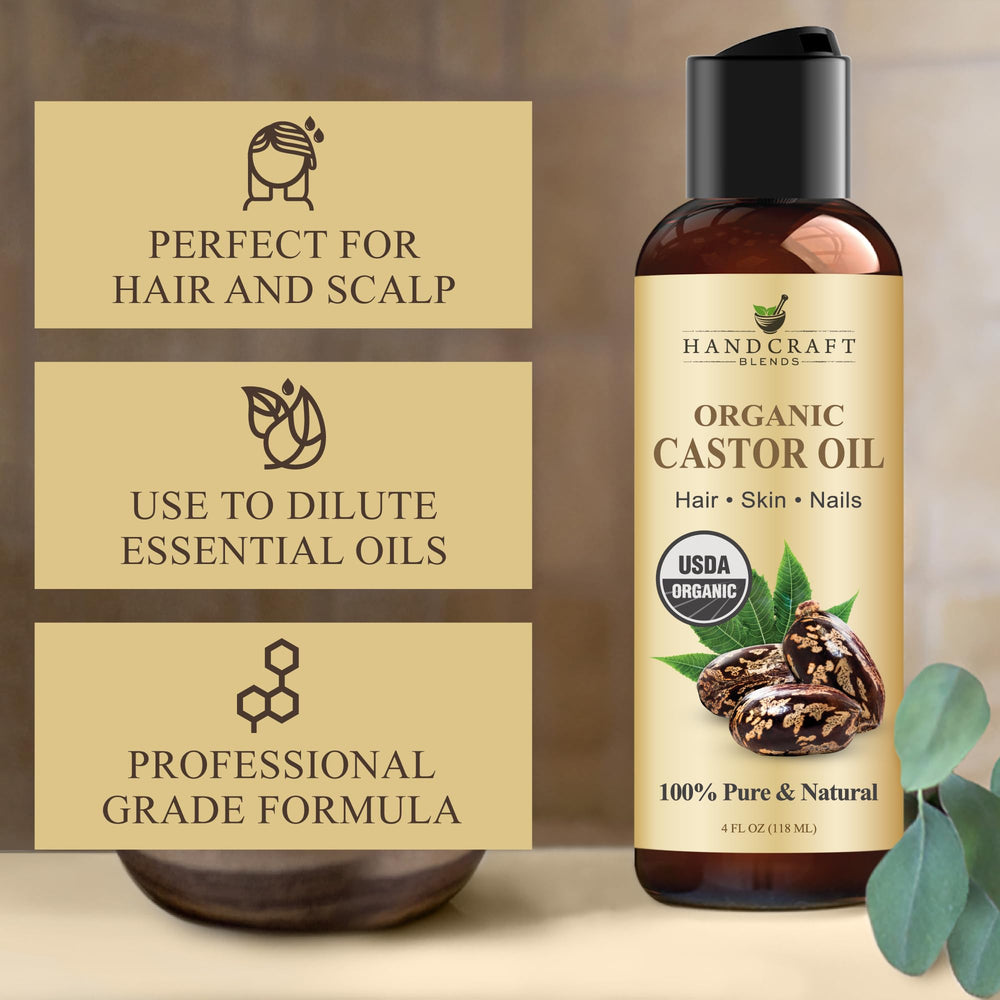 Handcraft Blends castor oil for skin moisturization nourishes dry areas.