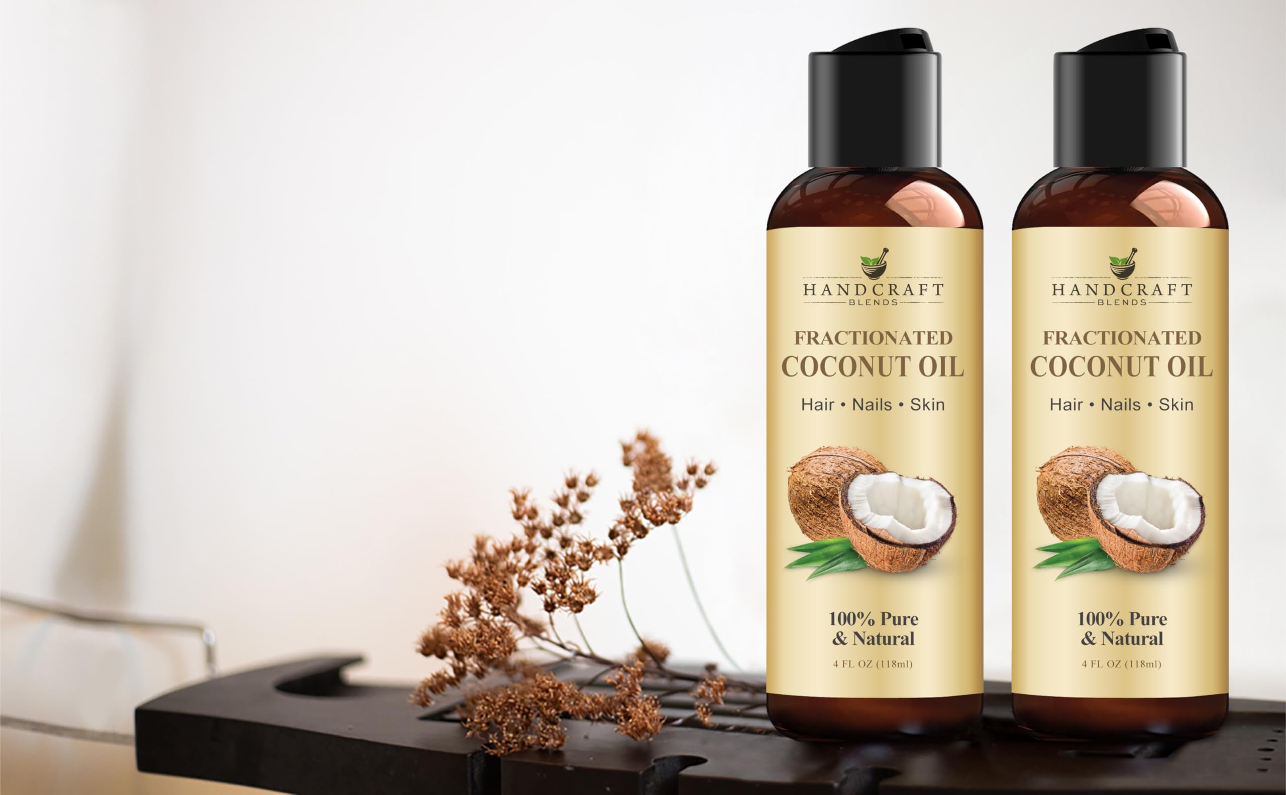 Handcraft Blends Fractionated Coconut Oil serves as a clean carrier for essential oil dilution.