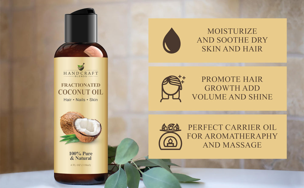 Handcraft Blends Fractionated Coconut Oil provides slip for soothing massage sessions.