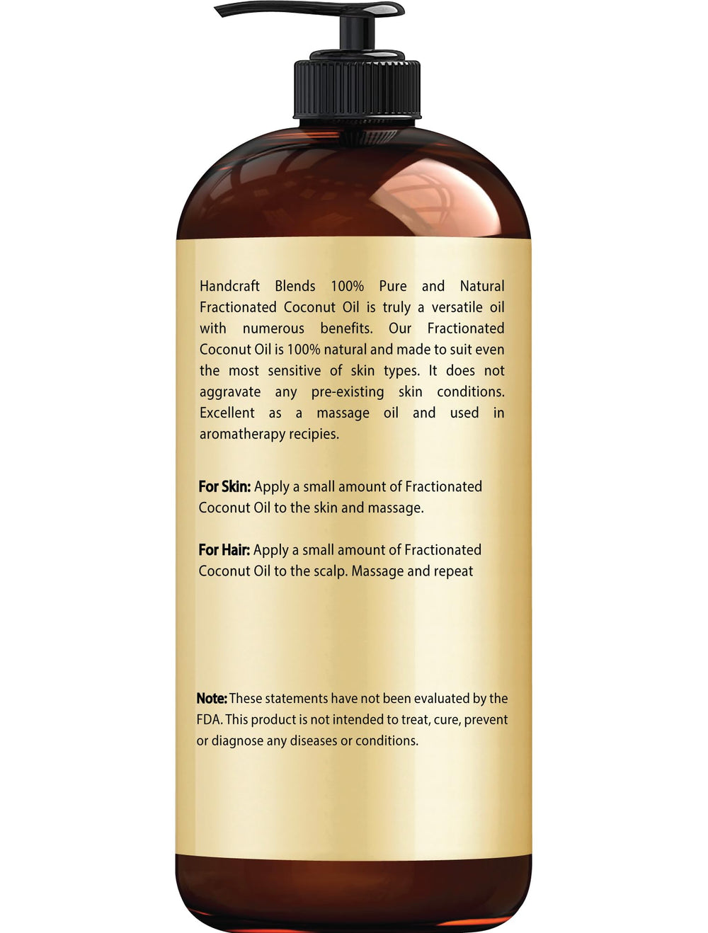 Close-up of Handcraft Blends fractionated coconut oil texture showing silky, non-greasy feel.