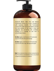 Close-up of Handcraft Blends fractionated coconut oil texture showing silky, non-greasy feel.