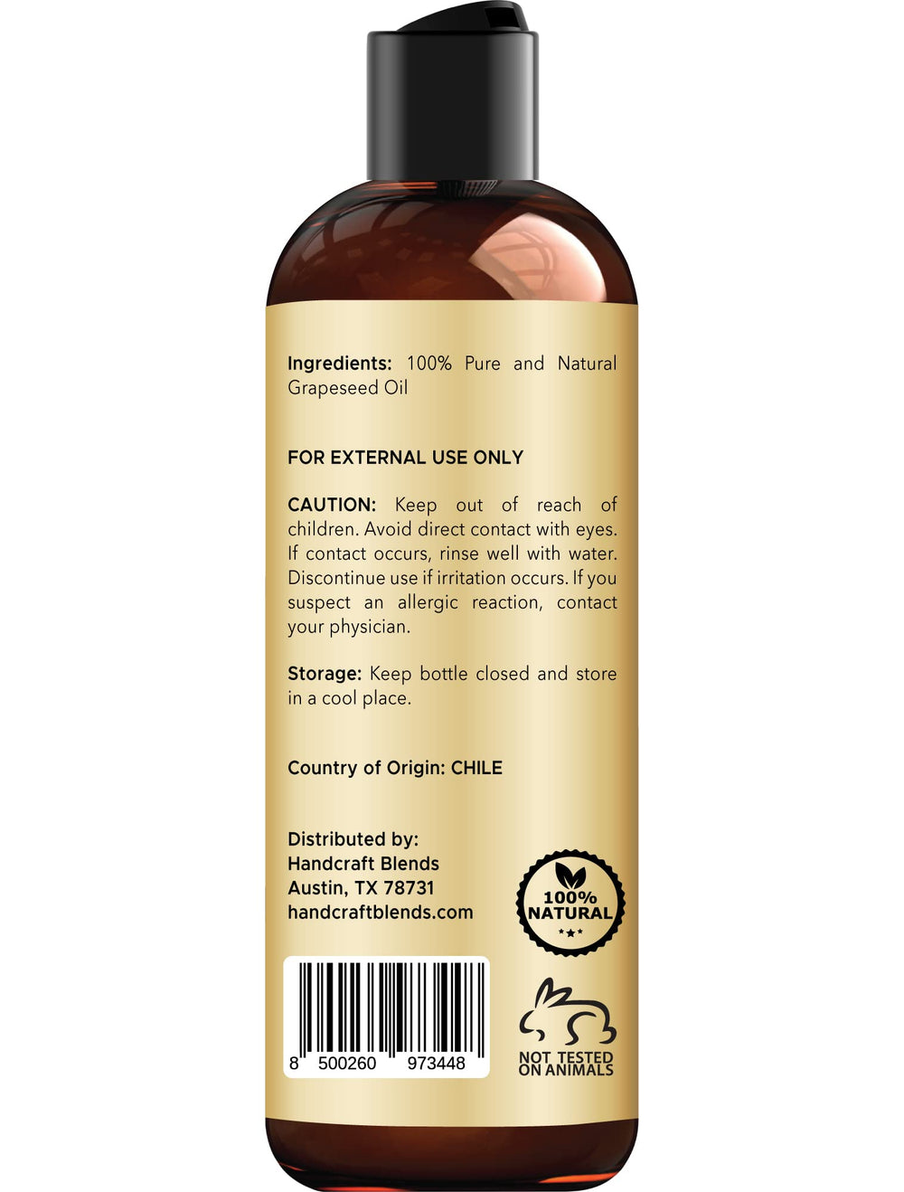 Handcraft Blends Grapeseed Oil supports healthy hair care.