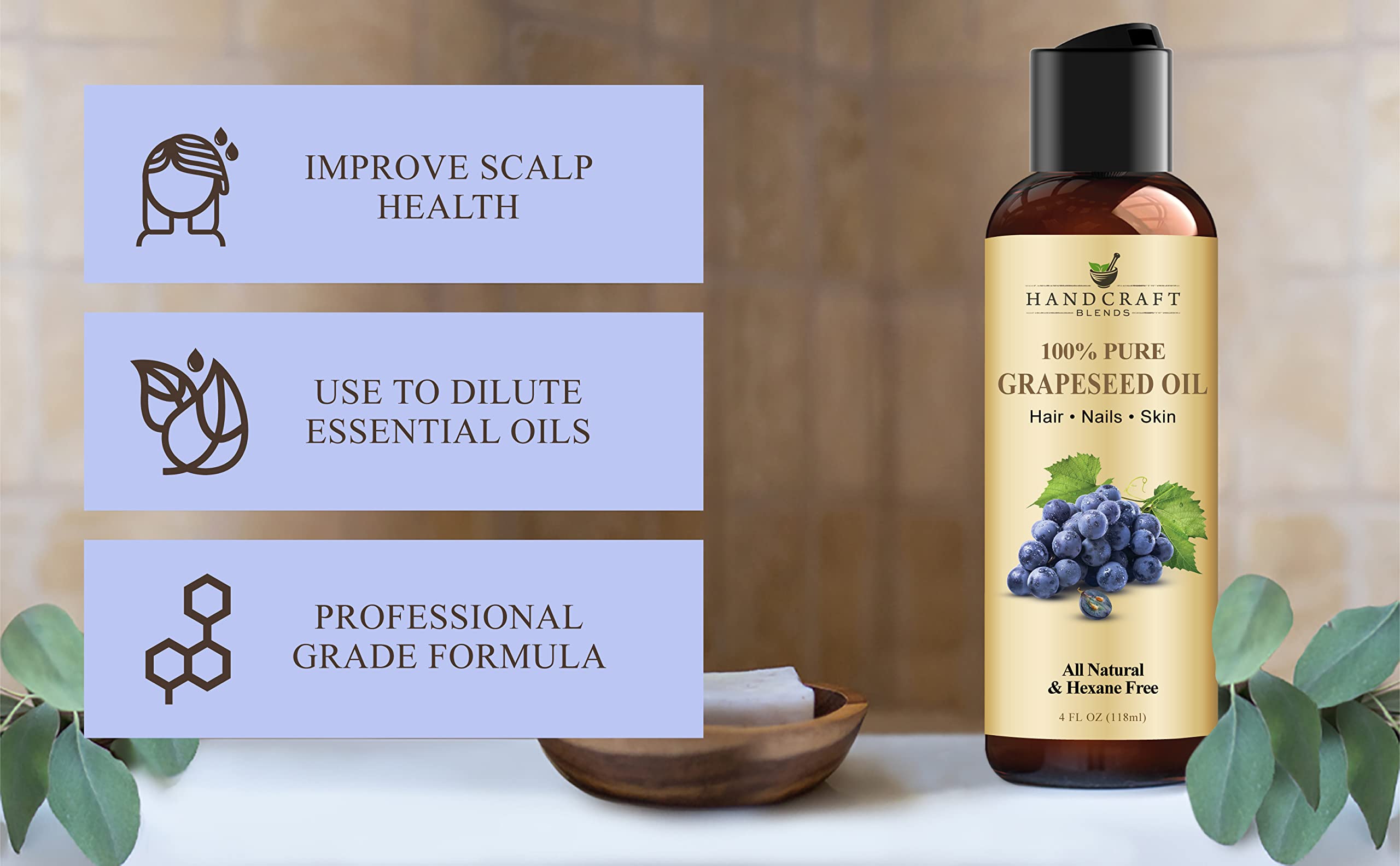 Handcraft Blends Grapeseed Oil in hand ready for massage.