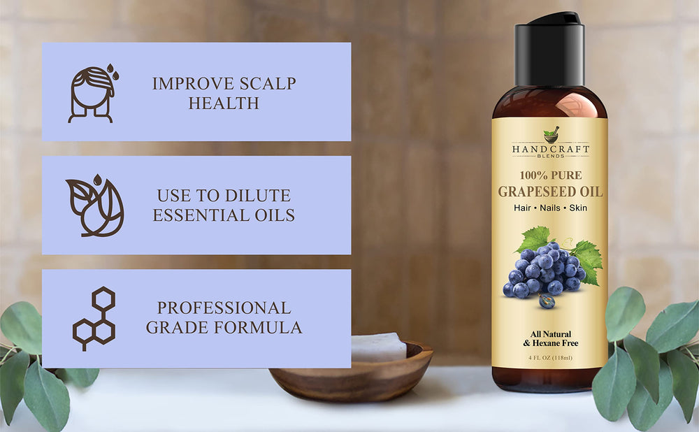 Handcraft Blends Grapeseed Oil in hand ready for massage.