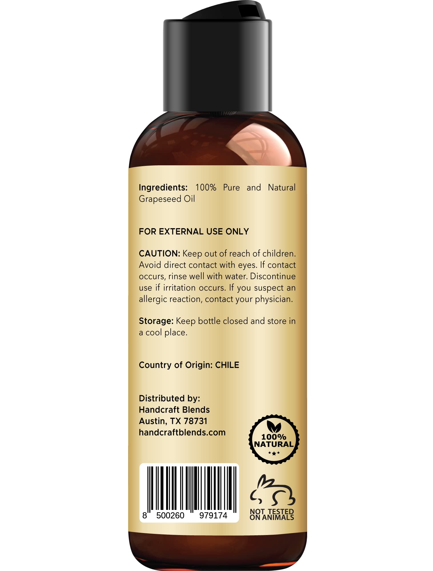 Handcraft Blends Grapeseed Oil texture close-up highlighting light, non-greasy feel.
