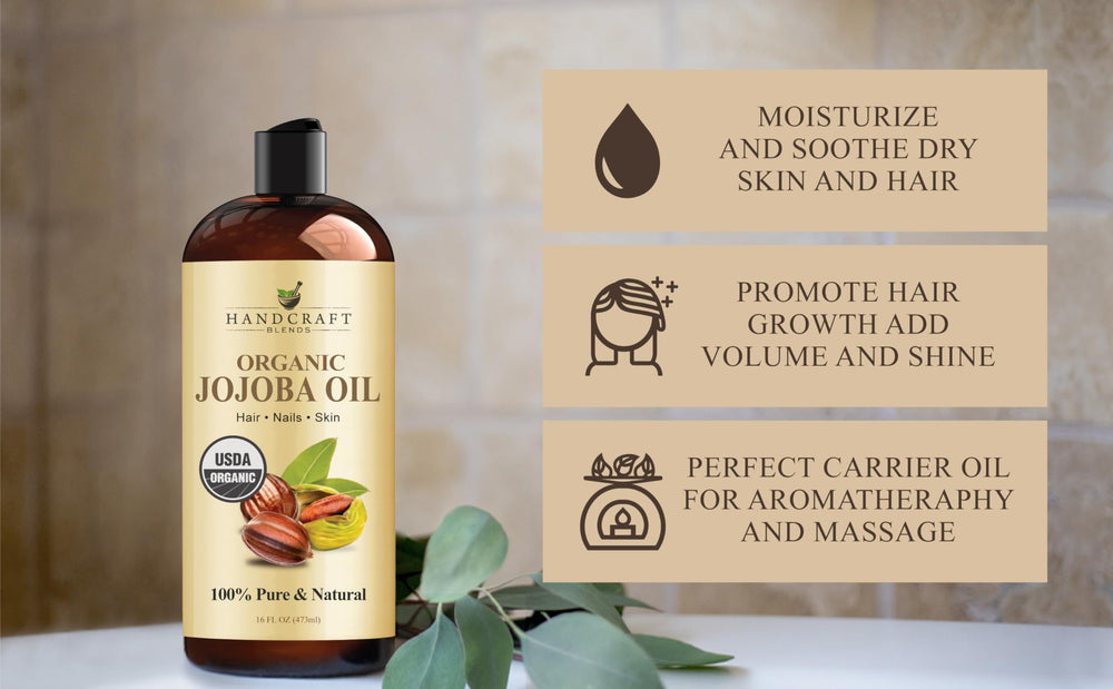 Handcraft Blends Jojoba Oil close-up shows smooth liquid texture